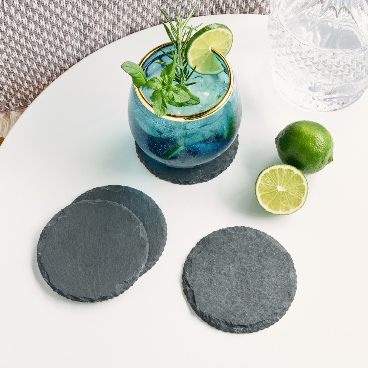 Twine Round Slate Coasters, Set of 4 - lily & onyx