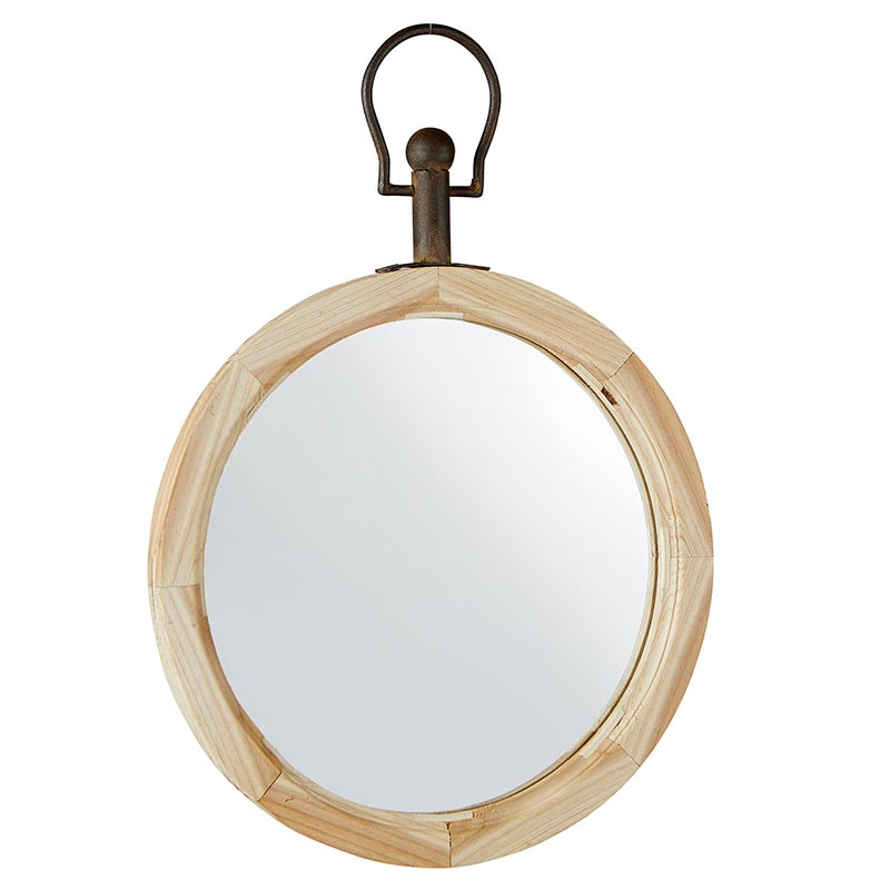 47th & Main Round Wooden Hanging Mirror - lily & onyx