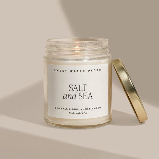 Sweet Water Decor Salt and Sea Soy Candle - Clear Jar - 9 oz - lily & onyx