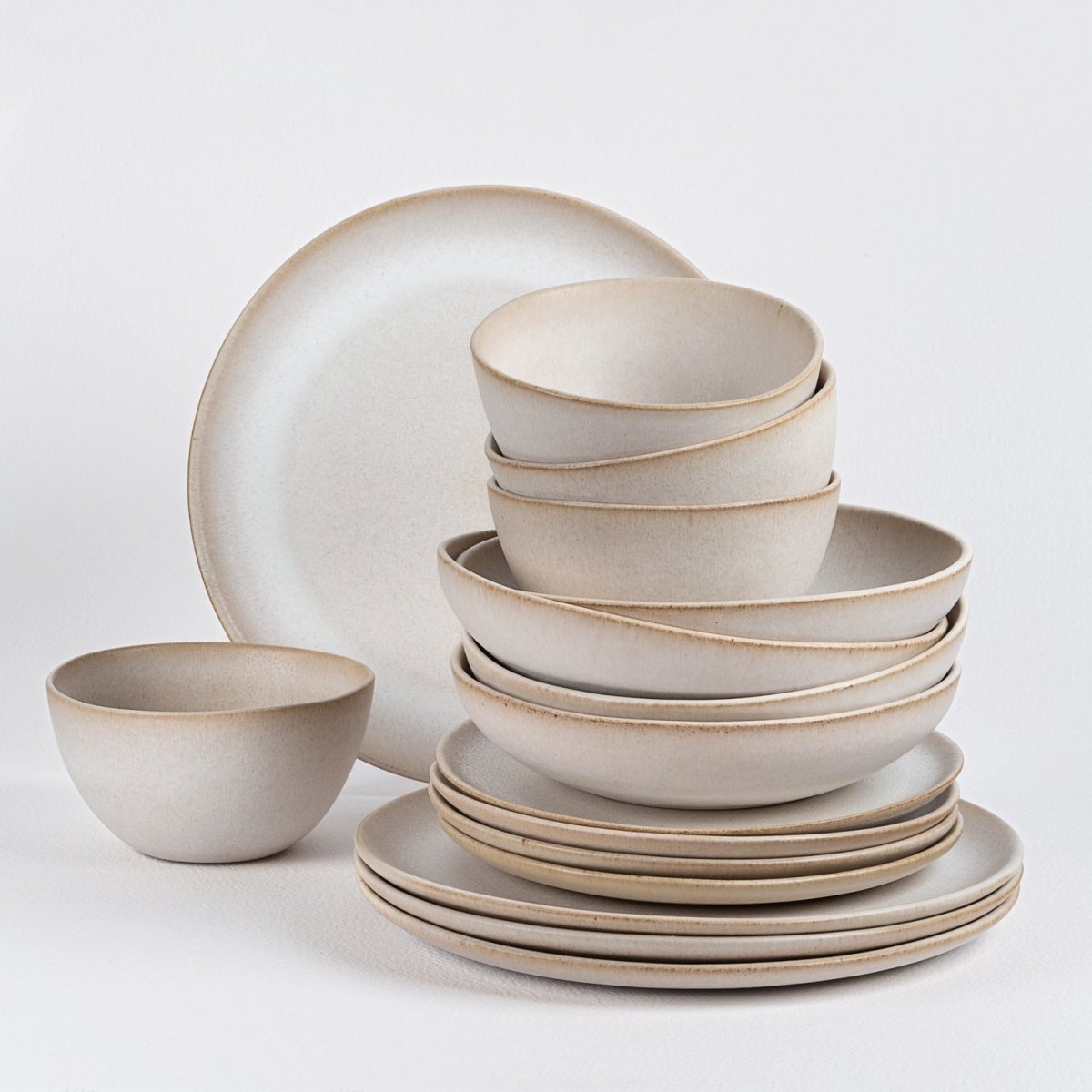 Egg Back Home Sand Storm Ceramic Dinnerware Set, 16 pc - lily & onyx