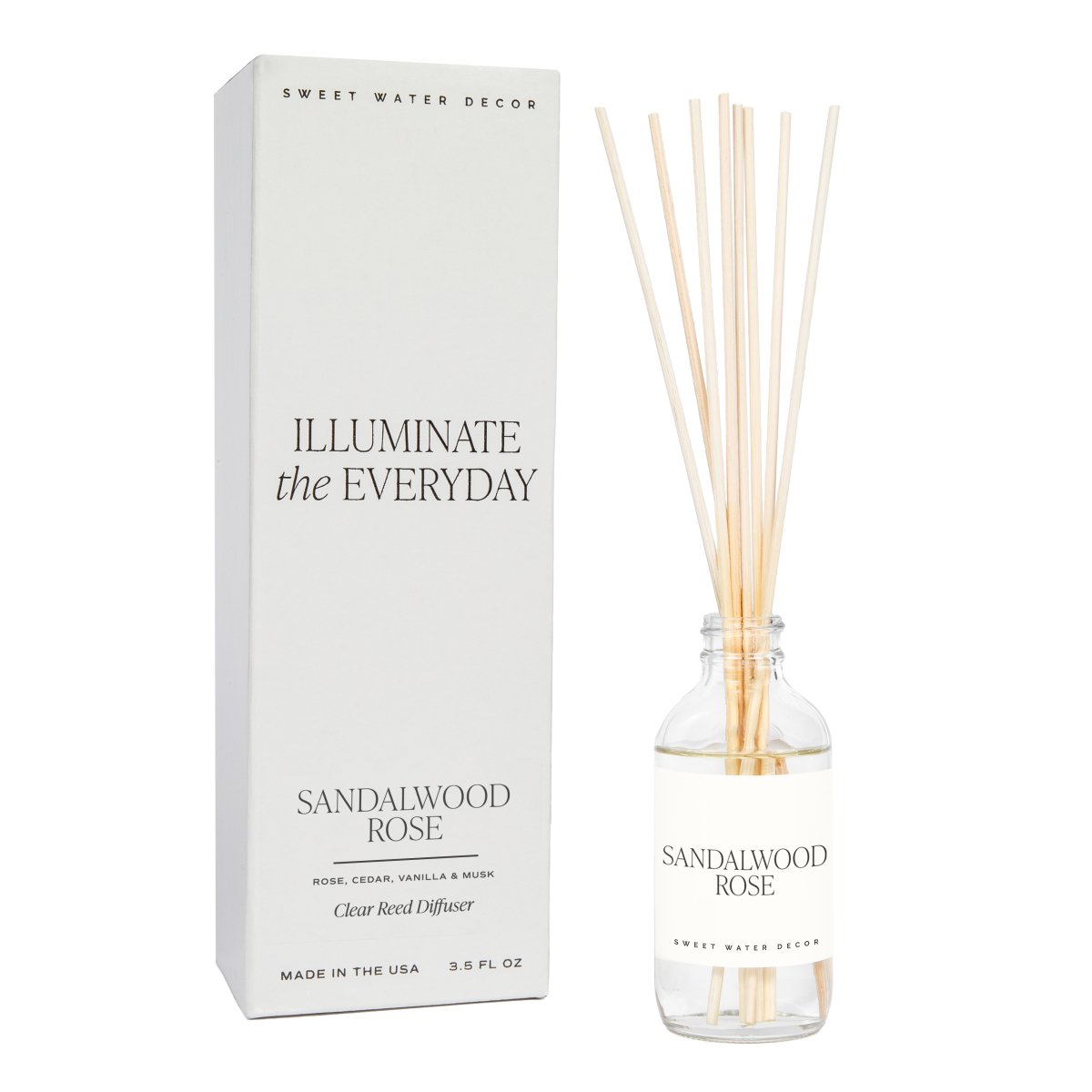 Sweet Water Decor Sandalwood Rose Clear Reed Diffuser - lily & onyx