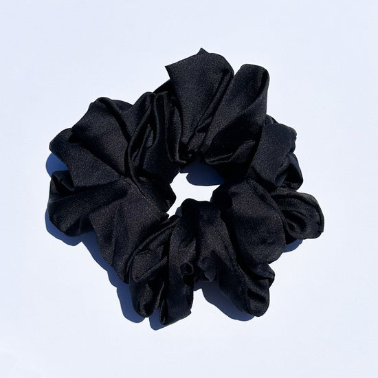 Load image into Gallery viewer, Denim &amp;amp; Daisy Satin Oversized Scrunchie, Black - lily &amp;amp; onyx
