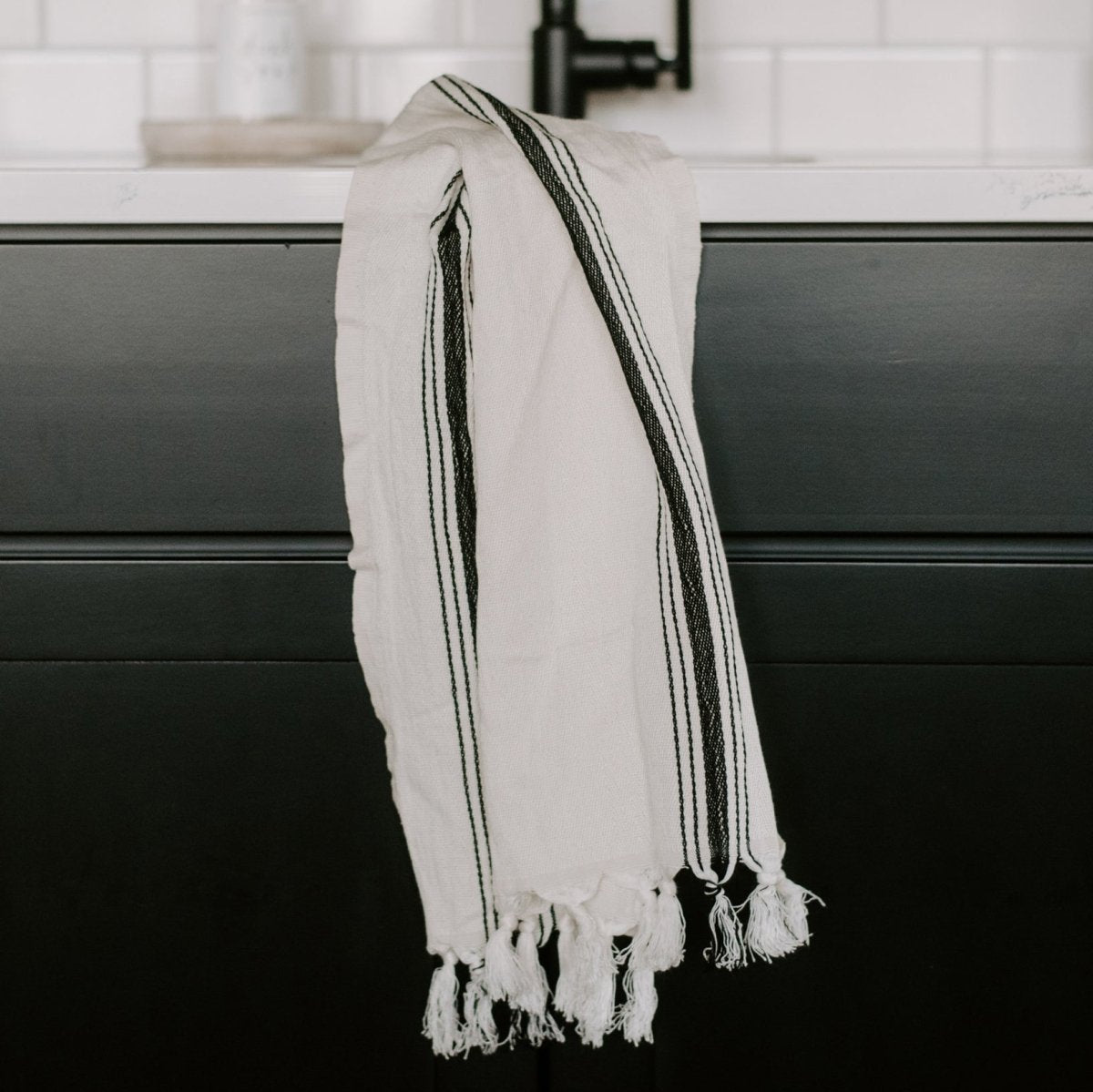 Load image into Gallery viewer, Sweet Water Decor Savannah Turkish Cotton + Bamboo Hand Towel - Five Stripe - lily &amp;amp; onyx
