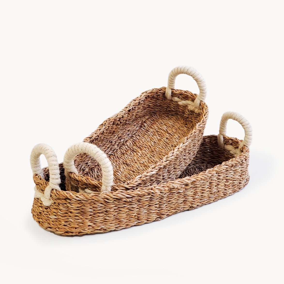 KORISSA Savar Bread Basket with White Handle - lily & onyx