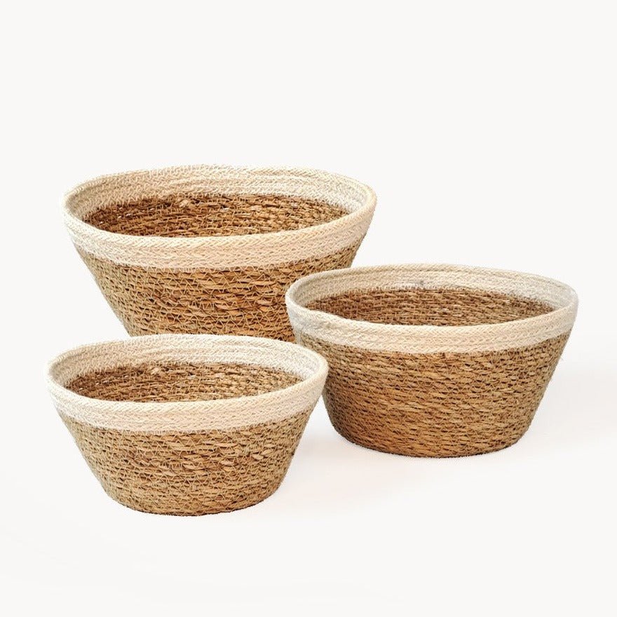 KORISSA Savar Plant Bowl, Set of 3 - lily & onyx