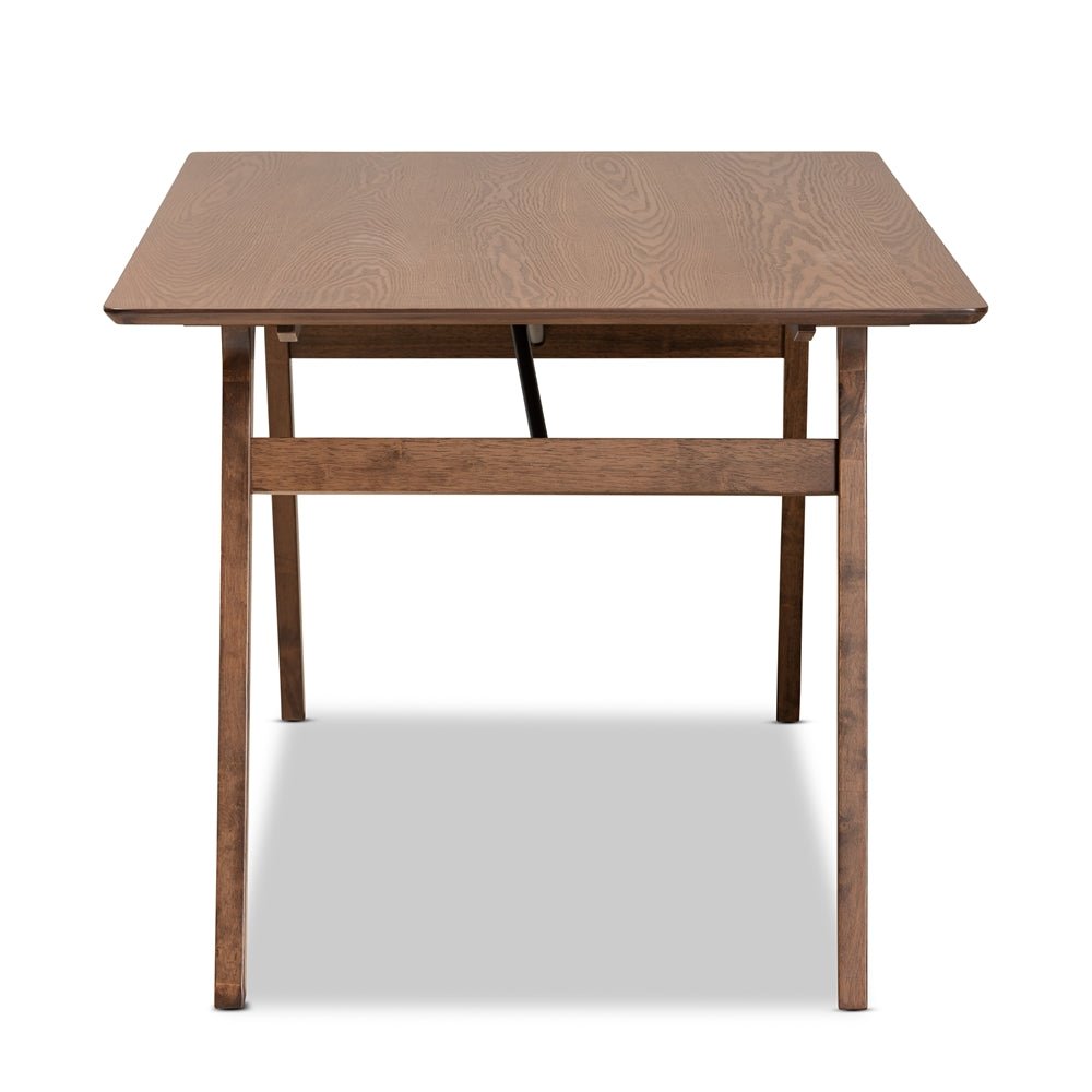 Baxton Studio Saxton Mid Century Modern Transitional Walnut Brown Finished Wood Dining Table - lily & onyx
