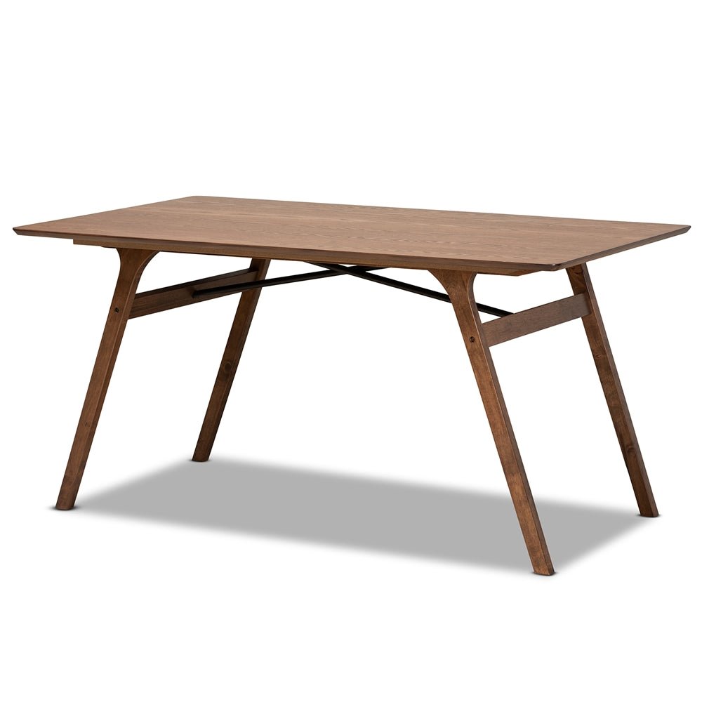 Baxton Studio Saxton Mid Century Modern Transitional Walnut Brown Finished Wood Dining Table