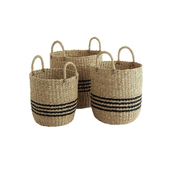 Load image into Gallery viewer, texxture Scarborough™ Handwoven Seagrass Baskets, Set Of 3 - lily &amp;amp; onyx
