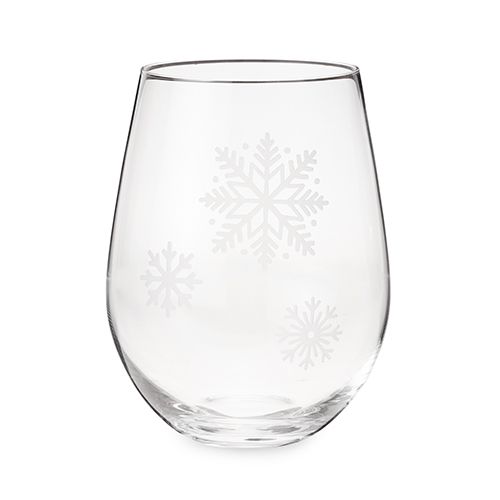 Twine Scattered Snowflakes Stemless Wine Glass - lily & onyx