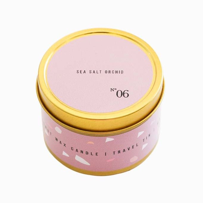 esselleSF Sea Salt Orchid | 5 Oz Travel Tin Candle | Jasmine, Lily, Orange, Tonka Beans - lily & onyx