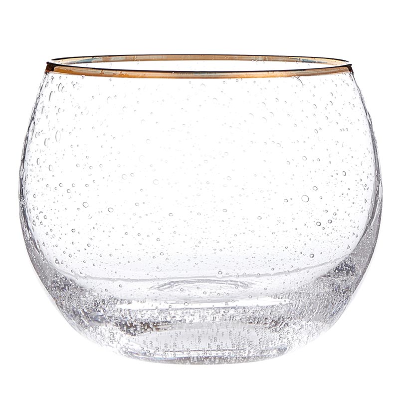 Santa Barbara Design Studio Seeded Roly Poly Glass With Gold Rim, Set Of 4 - lily & onyx