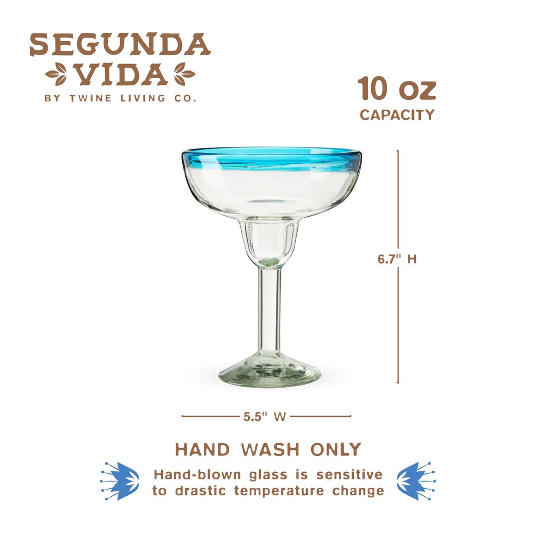 Twine Living Segunda Vida Primavera Margarita Glass, Set of 2 - lily & onyx