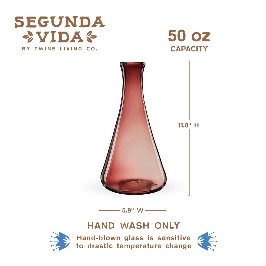 Load image into Gallery viewer, Twine Living Segunda Vida Rosado Wine Decanter - lily &amp;amp; onyx
