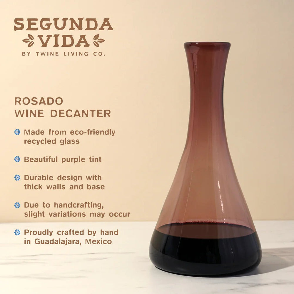 
                      
                        Twine Living Segunda Vida Rosado Wine Decanter - lily & onyx
                      
                    