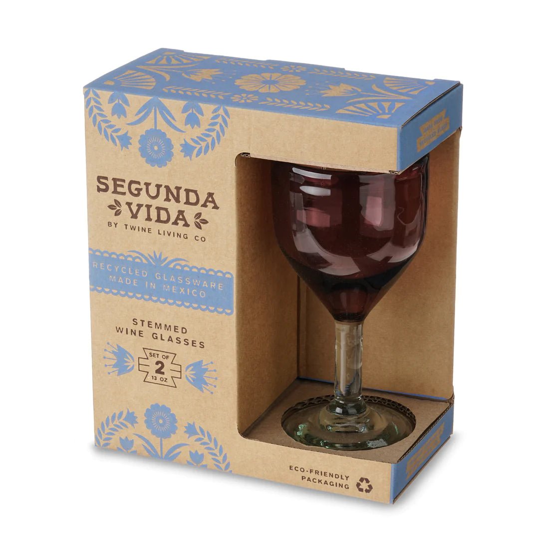Twine Living Segunda Vida Rosado Wine Glass, Set of 2 - lily & onyx