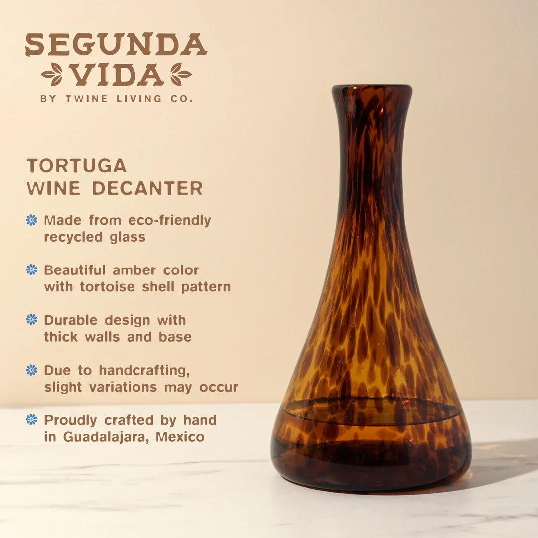 Twine Living Segunda Vida Tortuga Decanter - lily & onyx