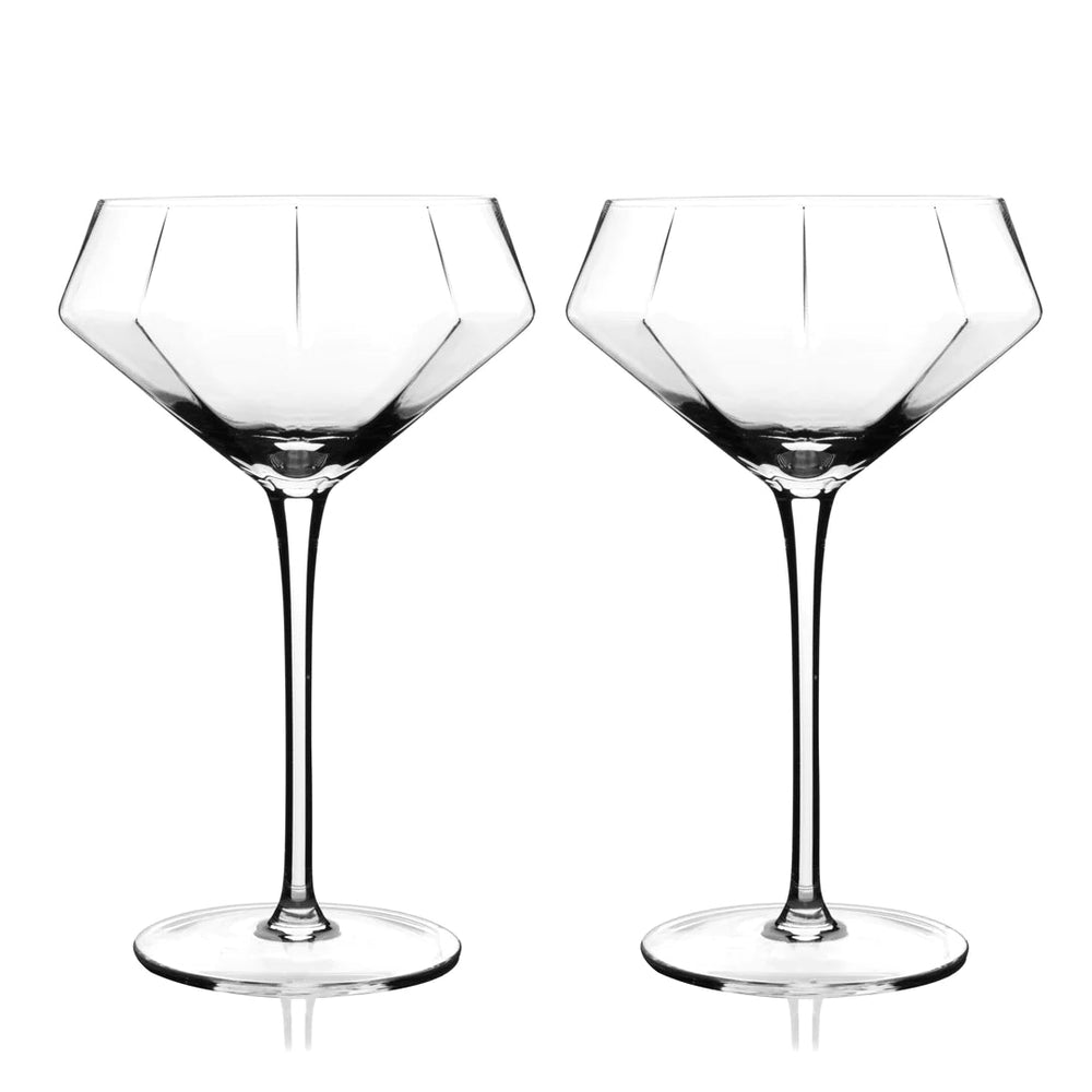 
                      
                        Viski Seneca Diamond Martini Glasses, Set of 2 - lily & onyx
                      
                    