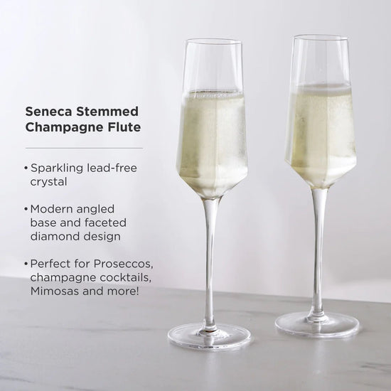 Load image into Gallery viewer, Viski Seneca Stemmed Champagne Flutes, Set of 2 - lily &amp;amp; onyx

