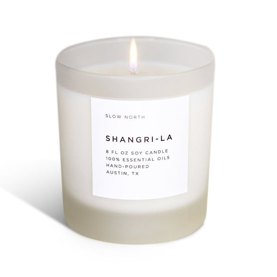 Slow North Shangri-La | Eucalyptus + Lavender + Lemongrass | Frosted Candle, 8 oz - lily & onyx