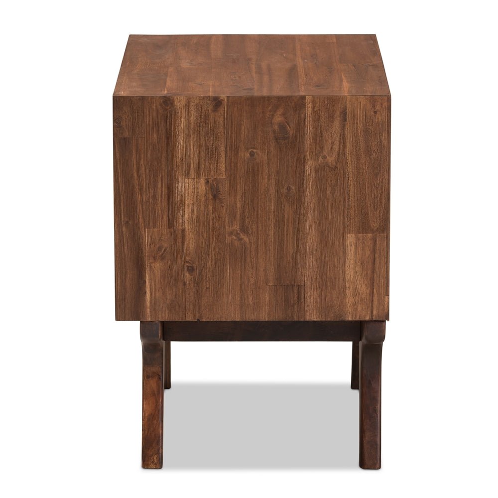 
                      
                        Baxton Studio Sierra Mid Century Modern Brown Wood 2 Drawer Nightstand - lily & onyx
                      
                    