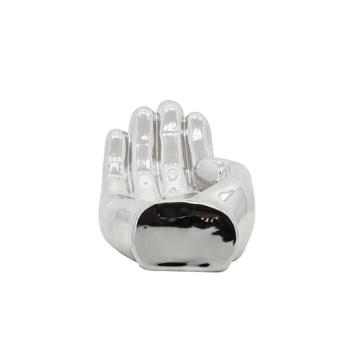 Sagebrook Home Silver Asking Hand Figurine, 8" - lily & onyx