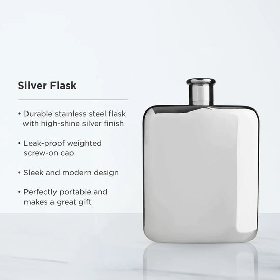 Viski Silver Flask, 6 Oz - lily & onyx