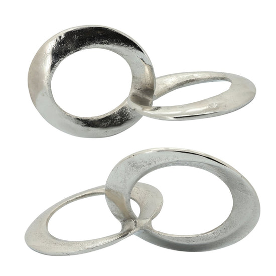 Load image into Gallery viewer, Sagebrook Home Silver Metal Circle Links, 12&amp;quot; - lily &amp;amp; onyx
