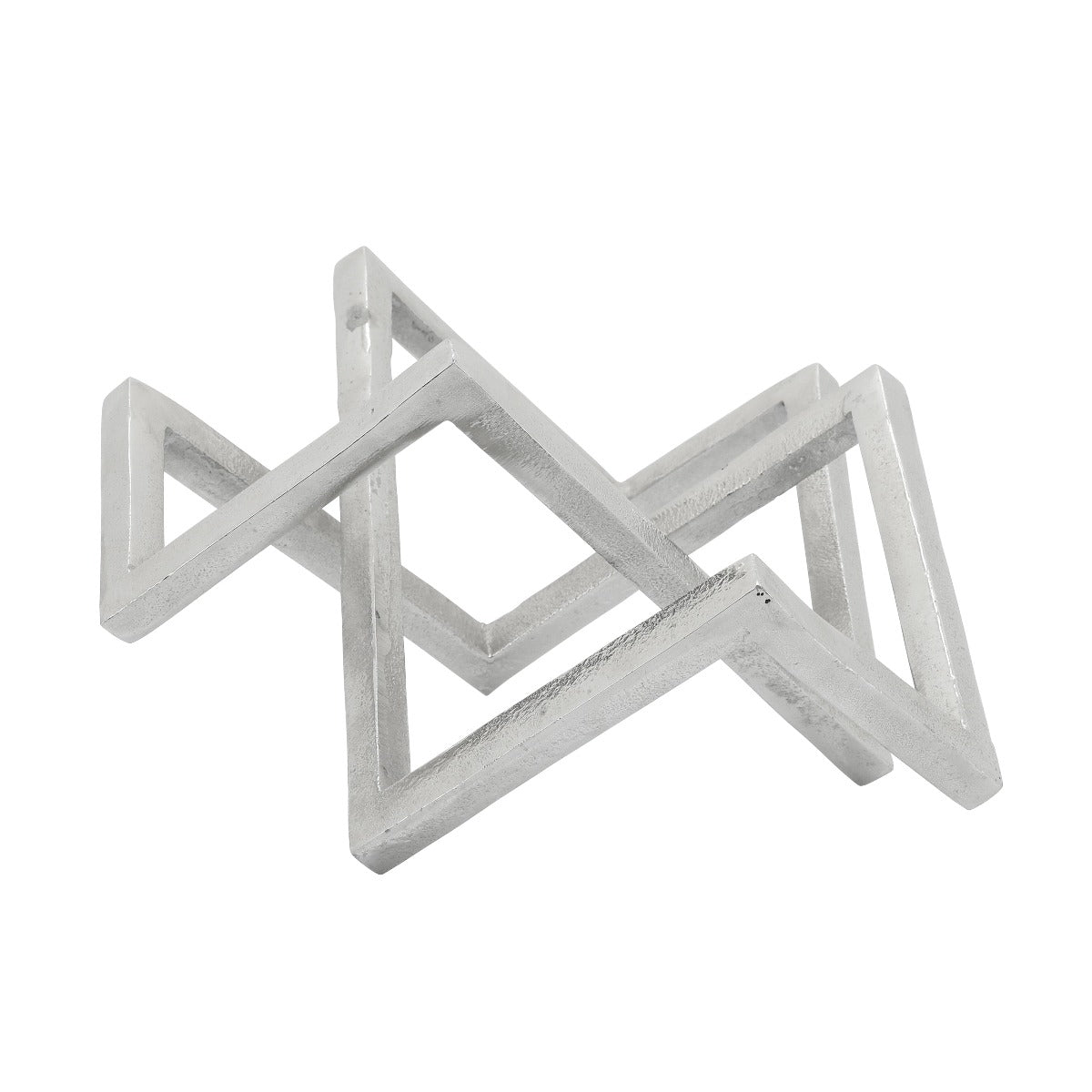 Sagebrook Home Silver Metal Geometric Decor, 15