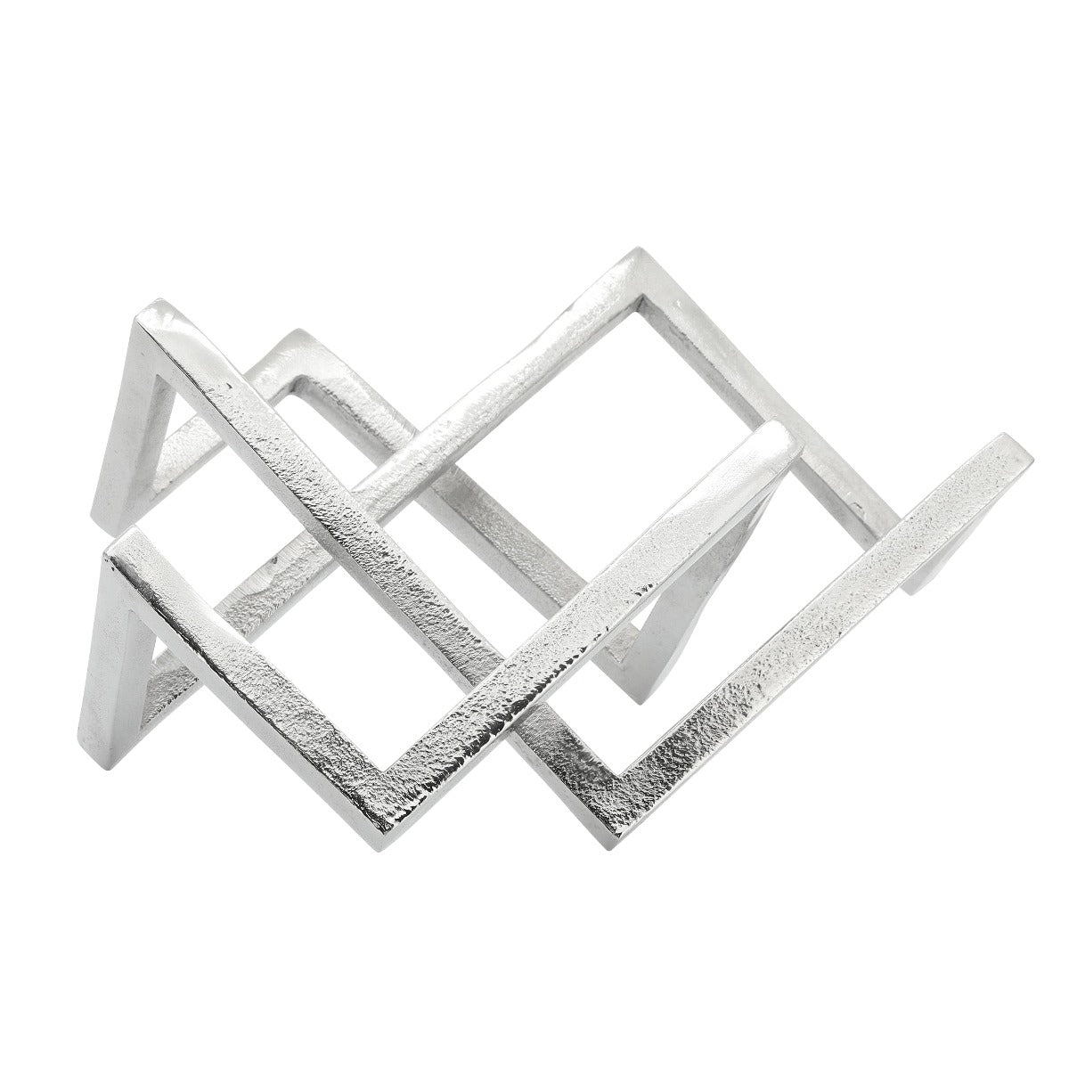 Sagebrook Home Silver Metal Geometric Decor, 15