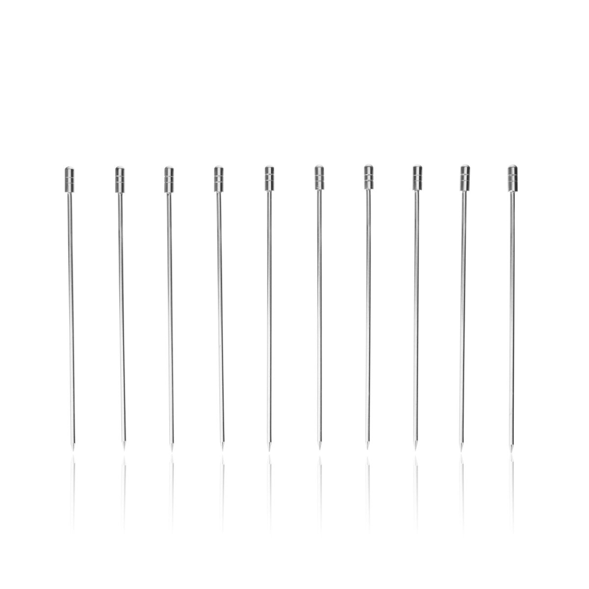 TRUE Silver Stainless Steel Cocktail Picks, Set of 10 - lily & onyx