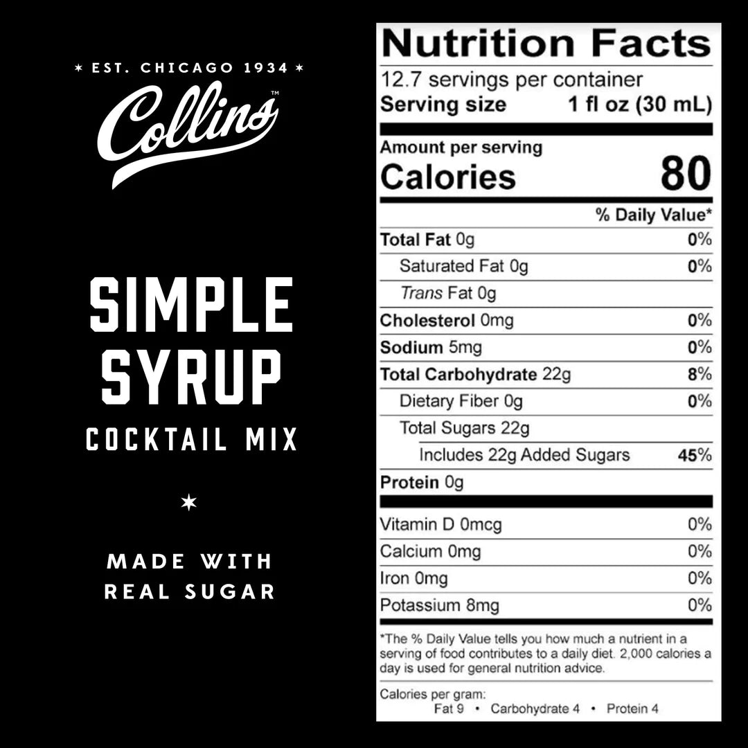 Collins Simple Syrup, 12.7 Oz - lily & onyx