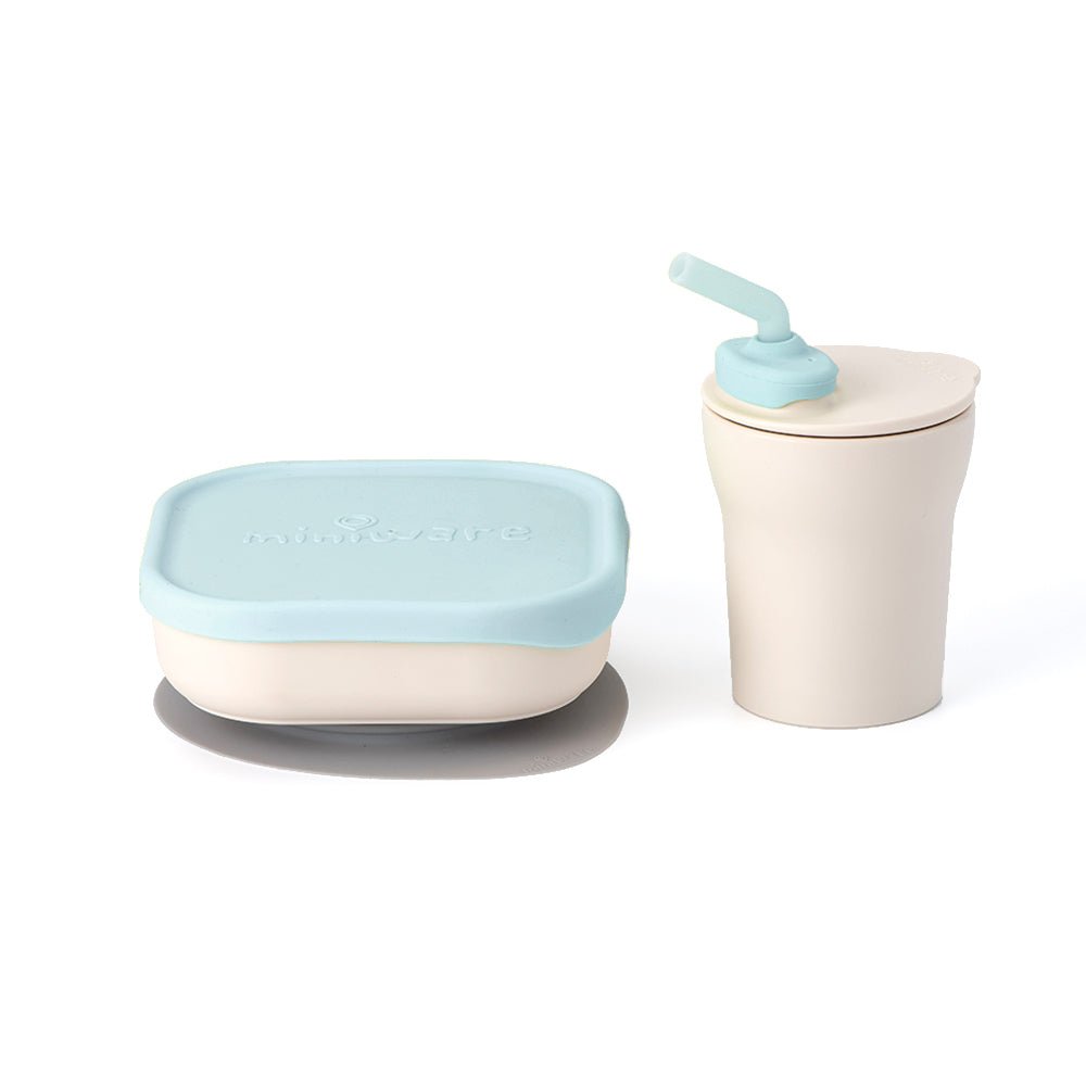 Miniware Sip & Snack Vanilla + Aqua - lily & onyx