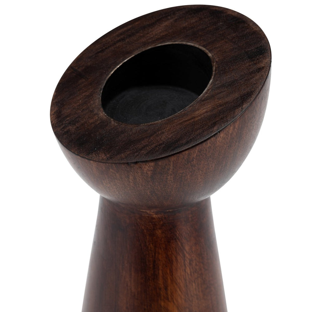 
                      
                        Sagebrook Home Slanted Wood Candle Holder, Brown - lily & onyx
                      
                    
