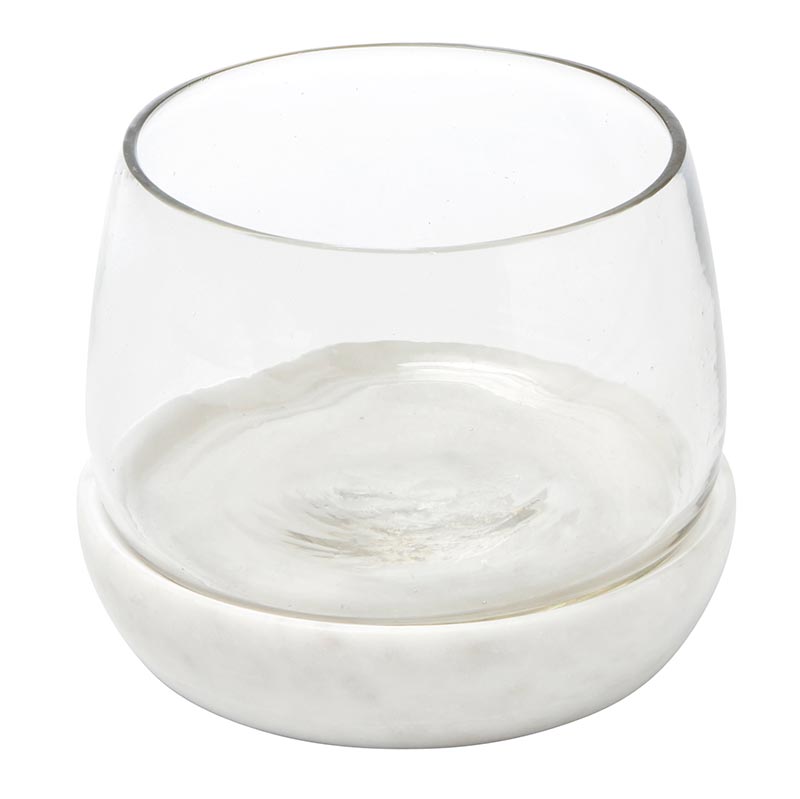 Santa Barbara Design Studio Small Marble & Glass Serving Bowl, Set Of 2 - lily & onyx