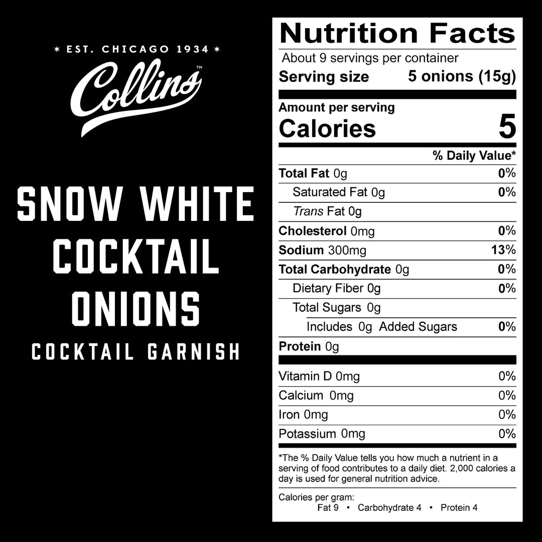 Collins Snow White Cocktail Onions, 8 Oz - lily & onyx