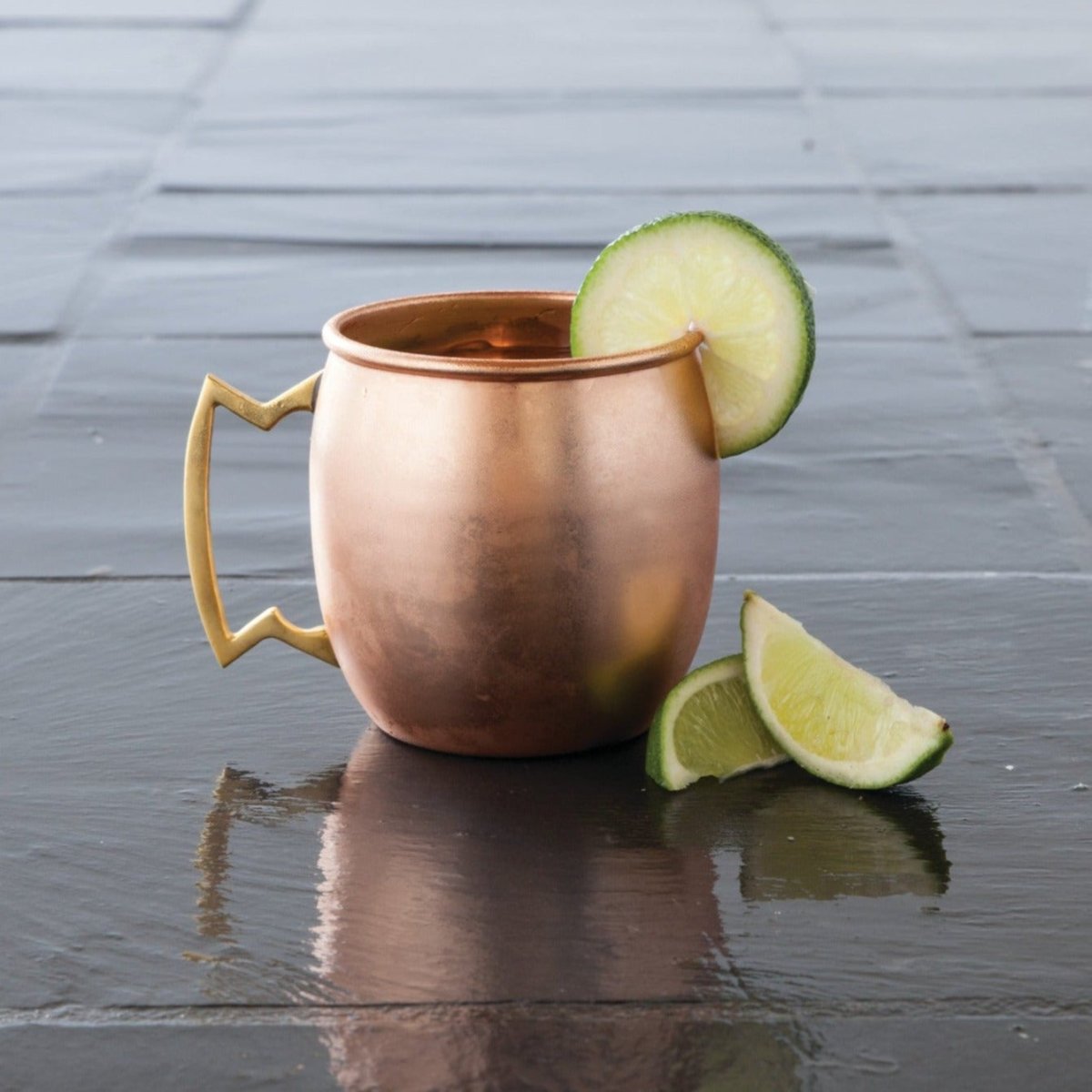 Twine Solid Copper Moscow Mule Mug with Brass Zig Zag Handle - lily & onyx