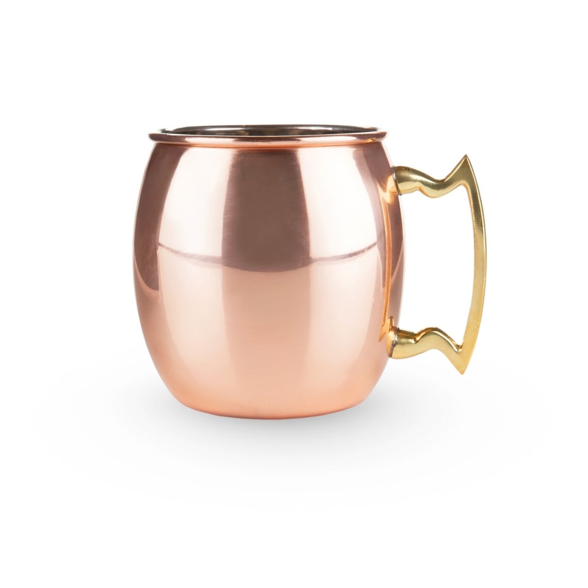 Twine Solid Copper Moscow Mule Mug with Brass Zig Zag Handle - lily & onyx
