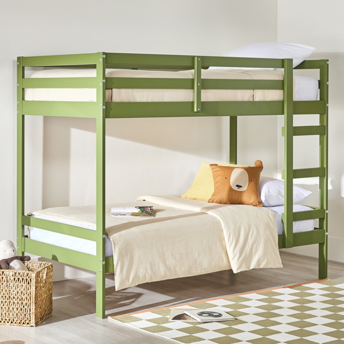 Walker Edison Sophie Simple Solid Wood Twin Over Twin Bunk Bed - lily & onyx