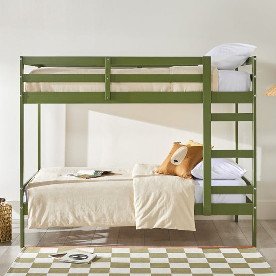 Walker Edison Sophie Simple Solid Wood Twin Over Twin Bunk Bed - lily & onyx