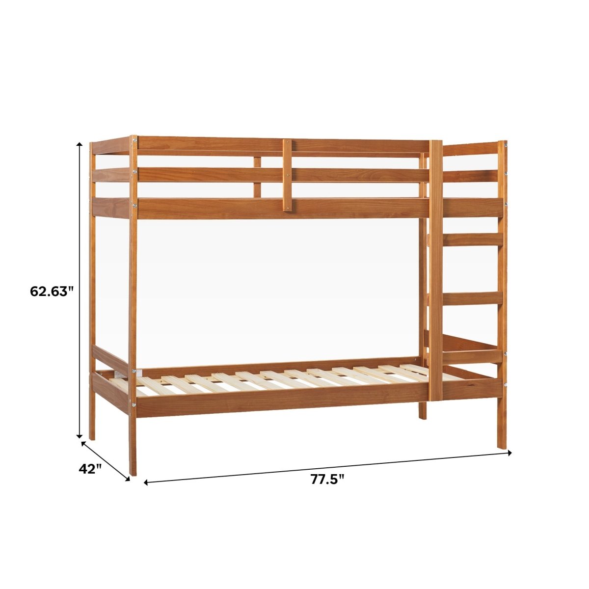 Walker Edison Sophie Simple Solid Wood Twin Over Twin Bunk Bed - lily & onyx