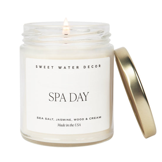 Load image into Gallery viewer, Sweet Water Decor Spa Day Soy Candle - Clear Jar - 9 oz - lily &amp;amp; onyx
