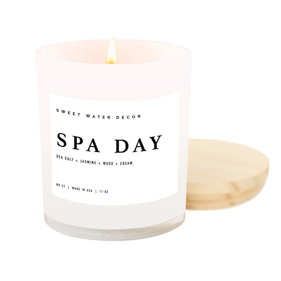 Sweet Water Decor Spa Day Soy Candle - White Jar - 11 oz - lily & onyx