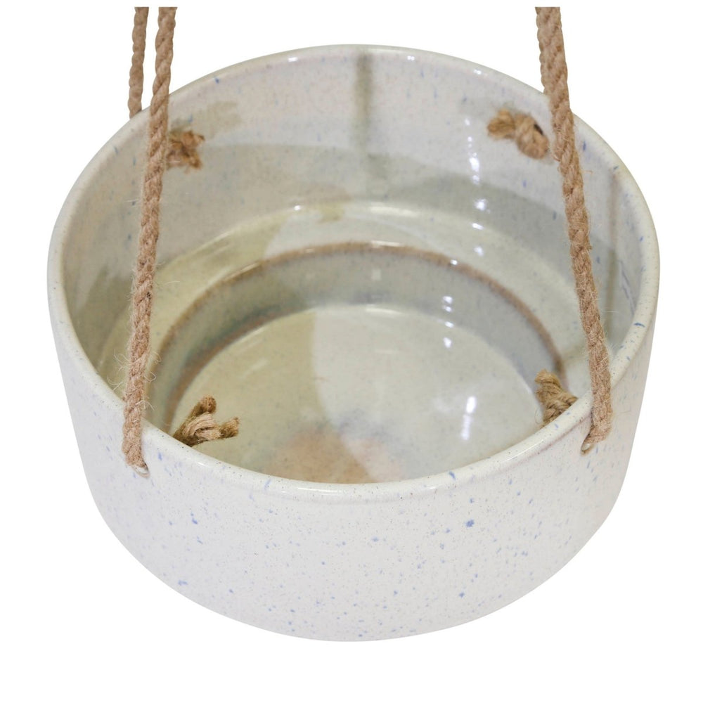 
                      
                        Sagebrook Home Speckled Ceramic White Hanging Planter - lily & onyx
                      
                    