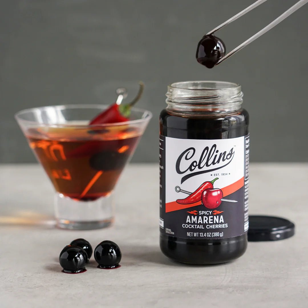 Collins Spicy Amarena Cherries, 13.4 Oz - lily & onyx