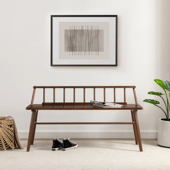 Walker Edison Spindle 47" Low Back Bench - lily & onyx
