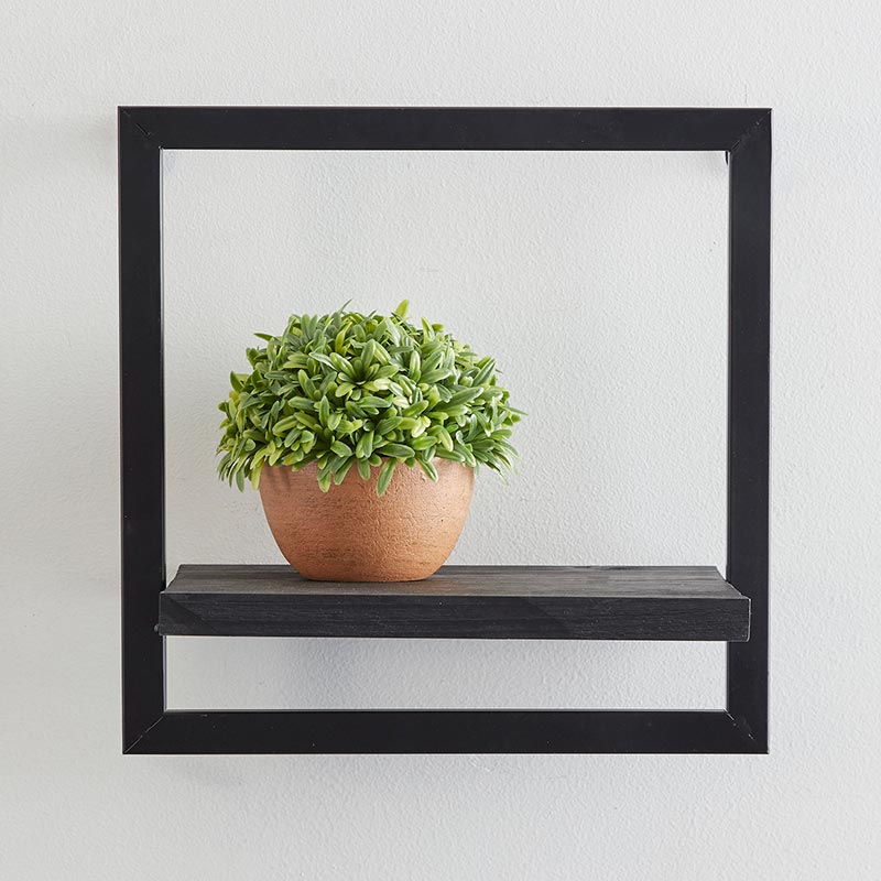 47th & Main Square Black Modern Wall Shelf - lily & onyx