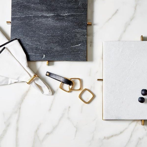 Santa Barbara Design Studio Square Brass Napkin Rings, Set of 24