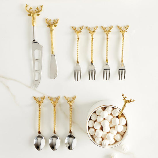 Santa Barbara Design Studio Stag Charcuterie Essentials Spoons, Set of 8 - lily & onyx
