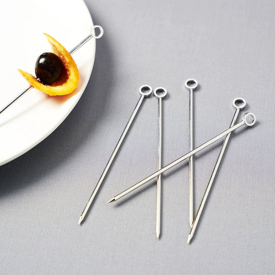 Viski Stainless Steel Cocktail Picks, Set of 6 - lily & onyx