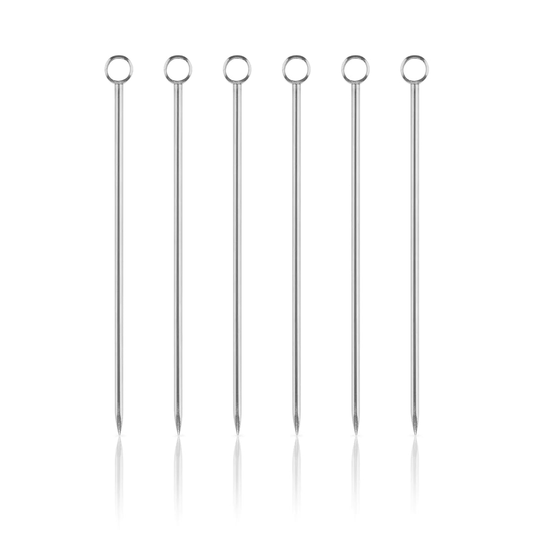 Viski Stainless Steel Cocktail Picks, Set of 6 - lily & onyx